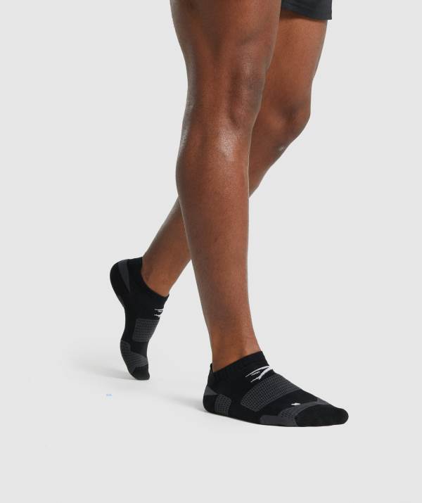 Panske Ponozky Gymshark Ankle Performance Čierne | UA0164398